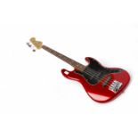 FENDER COPY JAZZ BASS serial number CGF1329826 MIC, single coil pickups,red metallic finish,