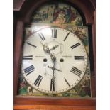 VICTORIAN MAHOGANY LONGCASE CLOCK the 13" painted dial with Roman numeral chapter ring with