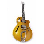 HAGSTROM D2F ELECTRIC GUITAR serial number M07050734, gold (sparkle) top finish, humbucker pickups,