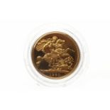 GOLD PROOF SOVEREIGN DATED 1980 in capsule,