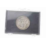 JOHN F KENNEDY COMMEMORATIVE HALF DOLLAR DATED 1964 in plastic case