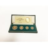 ROYAL MINT 1980 UK GOLD PROOF SET with £5 five pounds coin, £2 two pounds coin,