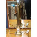 THREE BRASS TABLE LAMPS