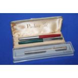 COLLECTION OF FOUNTAIN AND OTHER PENS including Sheaffer's 14 carat gold nib fountain pen, Parker,