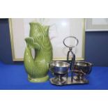 LOT OF MIXED CERAMICS AND PLATED WARE including a Nao figure of a duck, Carlton Ware dish,