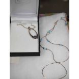 SILVER FIRE OPAL SET NECKLACE designed by Yaron Morhairn;