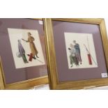 TWO EARLY/MID 20TH CENTURY CHINESE PAINTINGS each showing a figural scene, on paper, mounted,