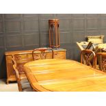 MID 20TH CENTURY CHINESE HARDWOOD DINING SUITE comprising dining table and eight chairs (two of