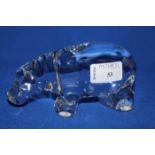 BACCARAT GLASS PAPERWEIGHT MODELLED AS A HIPPOPOTAMUS