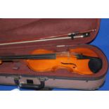 ANTONI MODERN TWO-PIECE VIOLIN AND BOW in a fitted case;