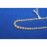 EARLY 20TH CENTURY PEARL NECKLACE WITH ART DECO CLASP clasp marked 935 for Continental silver c.