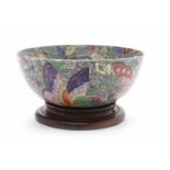 EARLY 20TH CENTURY CHINESE BOWL decorated overall with butterflies, mark to base, 25cm wide,