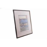 EARLY/MID 20TH CENTURY JAPANESE WOODBLOCK PRINT depicting a coastal scene, mounted,