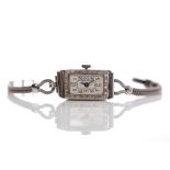 LADY'S ART DECO DIAMOND SET PLATINUM COC