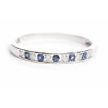 SAPPHIRE AND DIAMOND SET BAND