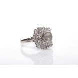 IMPRESSIVE ROSE CUT DIAMOND CLUSTER RING