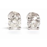 PAIR OF DIAMOND STUD EARRINGS