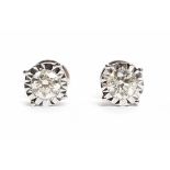 PAIR OF DIAMOND STUD EARRINGS