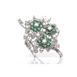 IMPRESSIVE ART DECO DIAMOND AND EMERALD