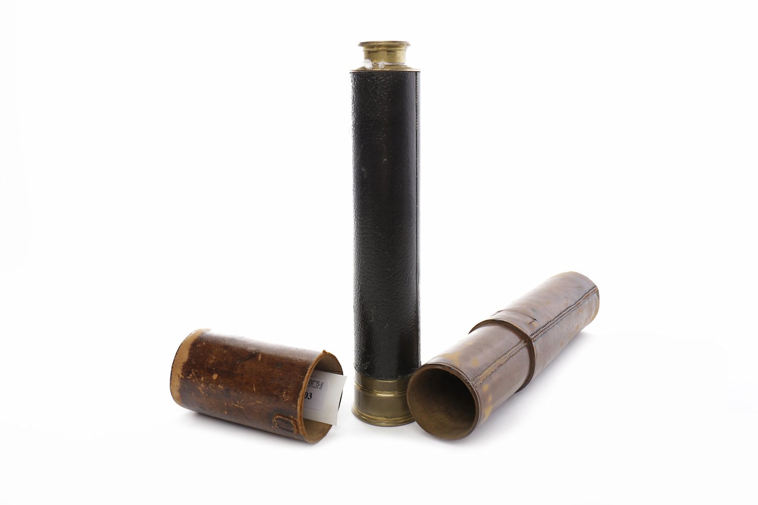 19TH CENTURY THREE DRAW BRASS TELESCOPE