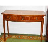 A GEORGE III MAHOGANY BOW-FRONT SIDE TABLE,