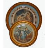 AN ATTRACTIVE 19TH CENTURY OVAL COLOURED BARTOLOZZI ENGRAVING, After Cipriani,