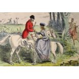 AFTER JOHN LEECH, A set of four hand coloured hunting prints, Mr Bunlings Shocking Bad Horse,