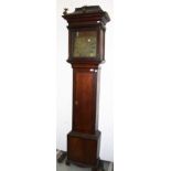 A LATE 18TH CENTURY OAK AND MAHOGANY BANDED LONGCASE CLOCK, 
by Thomas Clark of Burton,