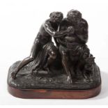 A 19TH CENTURY BRONZE GROUP,