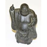 A LATE 19TH CENTURY CHINESE BRONZE FIGURE, 
of a standing Buddha, 6.5in (17cm).