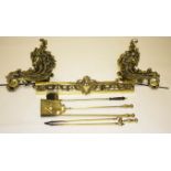 A VERY ORNATE CAST BRASS ADJUSTABLE FENDER, 
O.R.M.