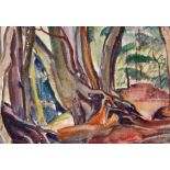 OLIVE HENRY (1902-1989), Woodland Scene, W.C., signed lower right, 10in (26cm)h x 14in (36cm).