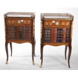 A PAIR OF FRENCH MARQUETRY AND BRASS MOUNTED PETITE COMMODES, 
20th century,
