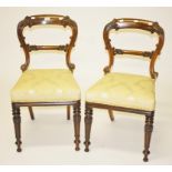 A PAIR OF EARLY VICTORIAN ROSEWOOD CHAIRS,