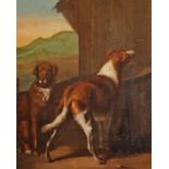 ATTRIBUTED TO OLIVER CHARLES DE PENNE( 1831-1897) Two Hounds in a Stable, O.O.P.