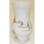 A BALUSTER SHAPED CHINESE FAMILLE VERTE PORCELAIN VASE, decorated with figures, bats and moths,