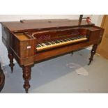 A VICTORIAN MAHOGANY SPINETTE, 
by Collard & Collard London,