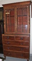 A GEORGE IV PERIOD MAHOGANY CHEST, with three long and two short drawers,