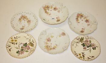 A THIRTEEN PIECE PART FRENCH PORCELAIN DESSERT SERVICE,