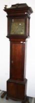 A LATE 18TH CENTURY OAK AND MAHOGANY BANDED LONGCASE CLOCK, by Thomas Clark of Burton,