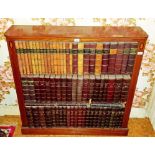 AN INLAID AND CROSSBANDED MAHOGANY OPEN BOOKCASE, 42" (107cm)w.