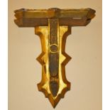 AN UNUSUAL PAIR OF LATE 19TH CENTURY IRISH GILTWOOD WALL BRACKETS,