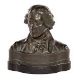 SIR EDGAR BERTRAM MACKENNAL (1863-1931), bust, head and shoulders of Thomas Gainsborough, signed B.