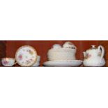 A THIRTY EIGHT PIECE COLOURFUL PART COPELAND CHINA TEA SERVICE,