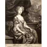 AFTER SIR PETER LELY, an 18th century portrait engraving, Madam Parson, by J Verkolye,