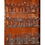 A MISCELLANEOUS COLLECTION OF 19TH CENTURY AND OTHER DRINKING GLASSES, comprising wines, sherries,