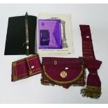 A COLLECTION OF MASONIC REGALIA, for the Nent Valley Lodge, no. 6779, K.O.M.