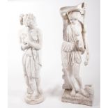 TWO CLASSICAL COMPOSITION GARDEN FIGURES, one modelled as Venus, the other Diana the Huntress, 54.
