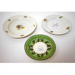 A SET OF NINE 19TH CENTURY VIENNA PORCELAIN PLATES, each decorated with colourful flowers, 9.