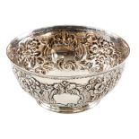 A LATE GEORGE II OR EARLY GEORGE III IRISH CHASED SILVER BOWL, by Robert Calderwood, Dublin c.